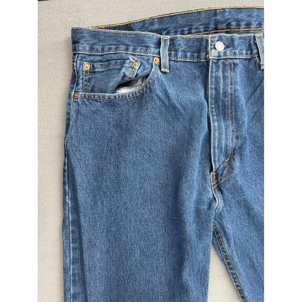 Levi's 505 Regular Fit Jeans 36x30 Straight Leg Denim Denim Classic Workwear